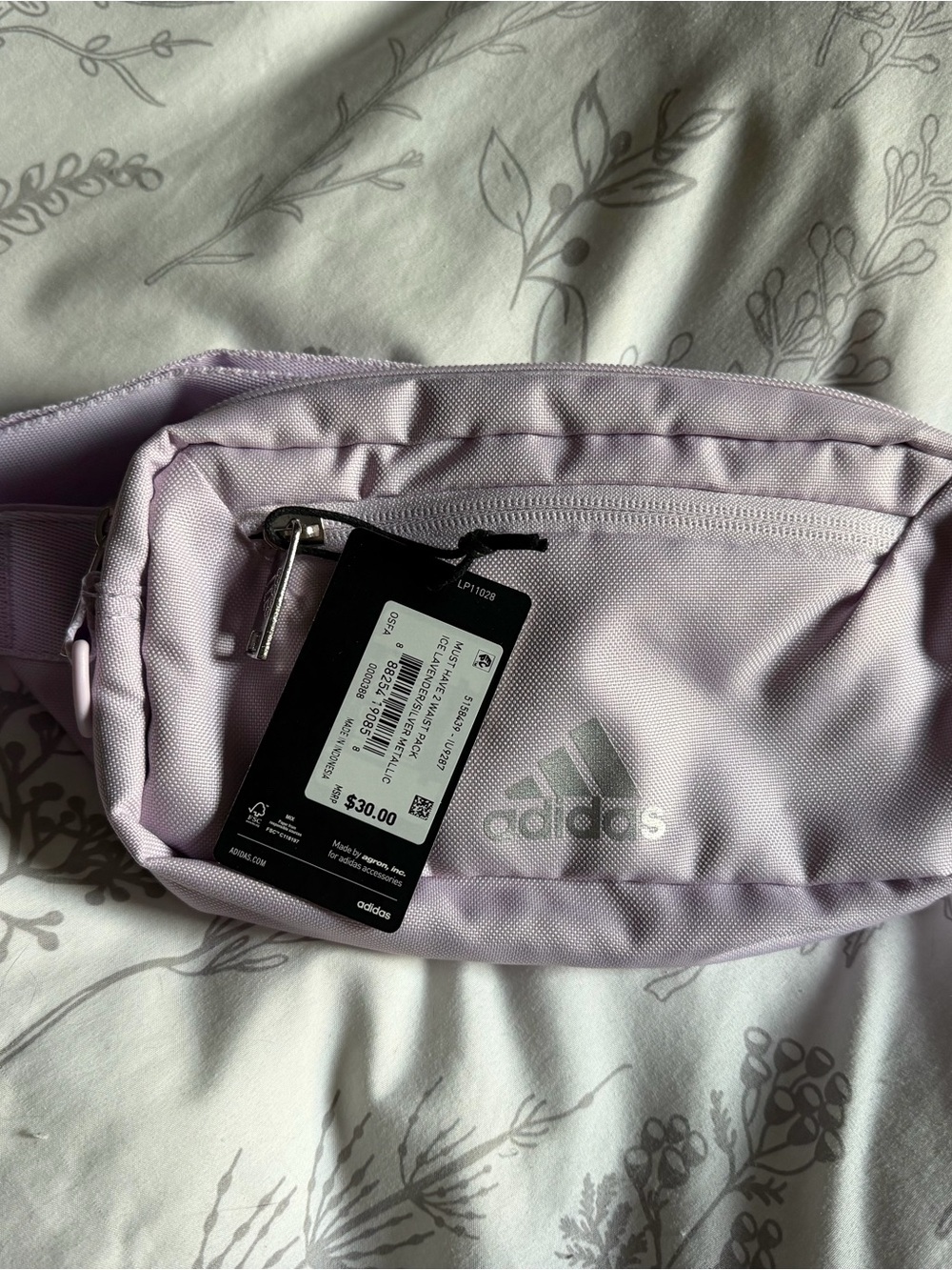 adidas Ice Lavender/Silver Metallic Crossbody Waist Bag